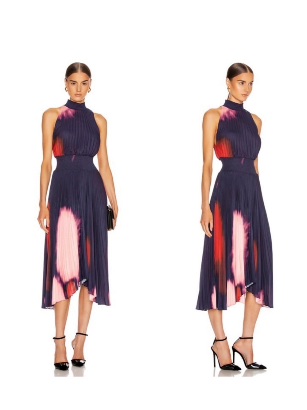 A.L.C. Redo Tie Dye Pleated Halter Dress